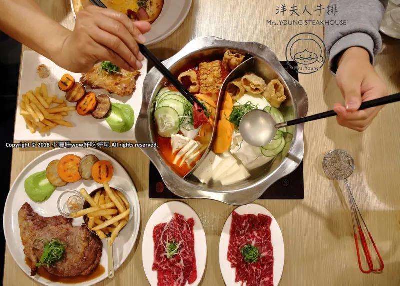 【食。內湖】洋夫人壽喜燒鍋物牛排〜內湖牛排鍋物推薦。精緻牛排、日式鍋物、義式披薩，三種願望一次滿足！
