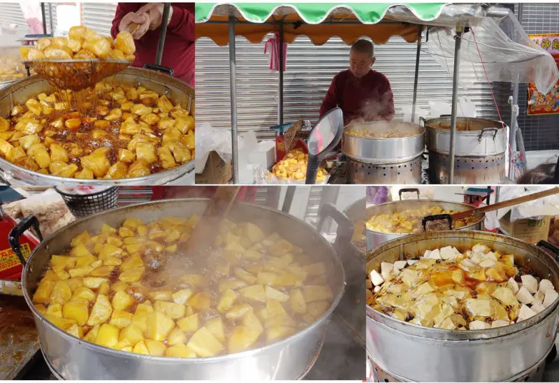 台南關廟美食 關廟老攤  麥芽糖滾煮新鮮地瓜的焦糖色澄最誘人~