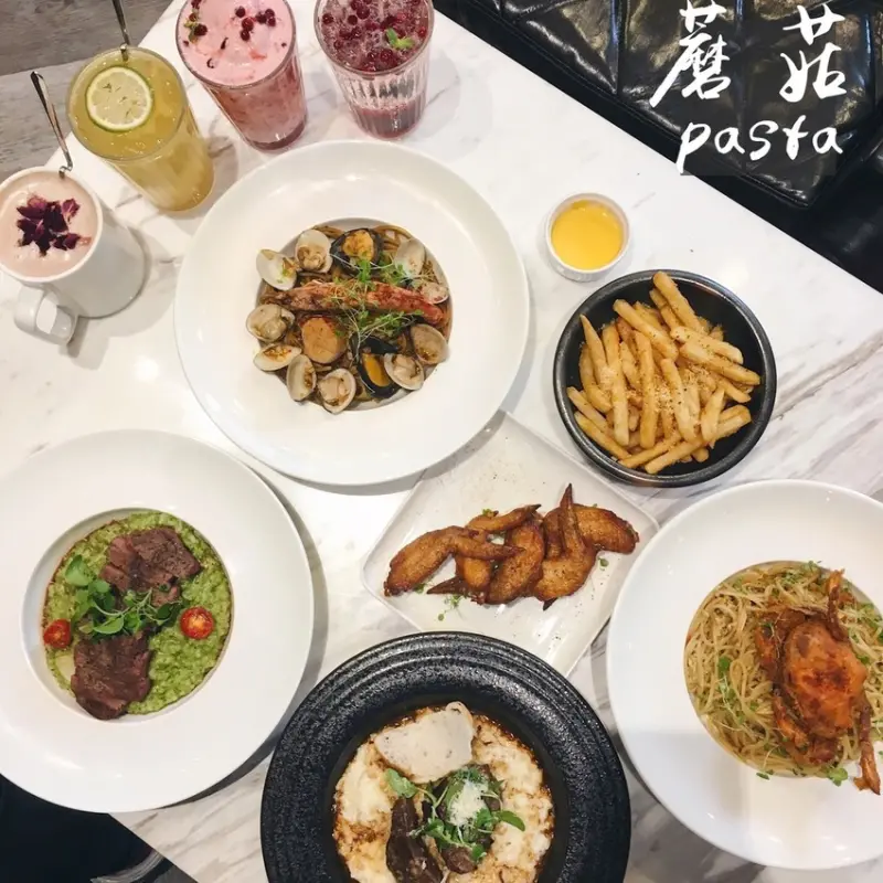 台中美食｜蘑菇pasta-東海時尚義式餐廳，網美牆必朝聖