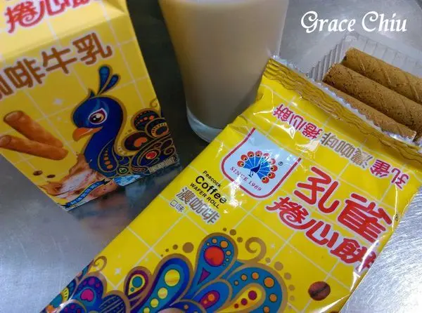 孔雀捲心餅咖啡牛乳／新貴派香濃花生&巧克力牛乳