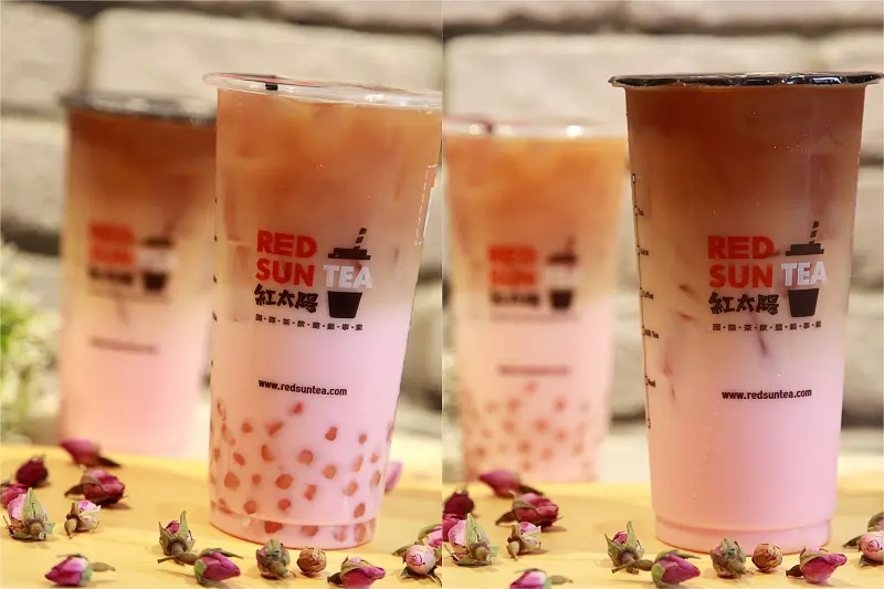 【台南南區-食記】芯芯要去【紅太陽國際茶飲連鎖事業RED SUN TEA】粉紅旋風來襲!玫瑰波霸鮮奶茶|玫瑰拿鐵