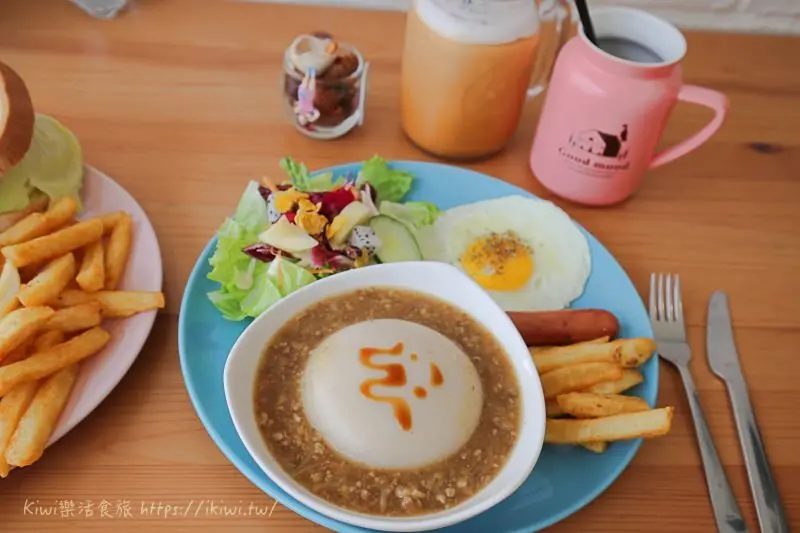 台中早午餐推薦｜咖基米KaJiMi 西區美食華麗早午餐碗粿套餐，咖椰吐司套餐搭泰式奶茶恰恰好，友善寵物 - Kiwi 樂活食旅