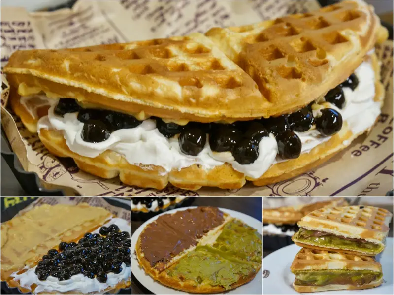 [高雄]Oh Mia歐米芽鬆餅屋-銅板價!?超酷珍珠厚奶茶鬆餅x牽絲爆餡創意披薩鬆餅!超高C/P值 高雄鬆餅推薦 - 美食好芃友