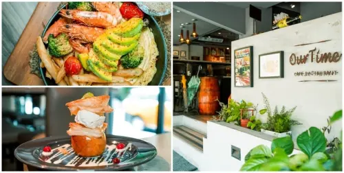 Our Time 時光•我們的 ▏火山爆發起司手打牛肉漢堡排飯 威力十足。早午餐到下班放空小酌 給你一個共享時光的空間。免費WIFI /插座。捷運小巨蛋站