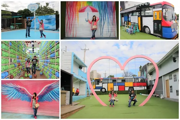 【台中沙鹿景點】沙鹿夢想街~粉紅色大愛心盪鞦韆，雙層貨櫃，彩色公車，甲子園居酒屋，超炫球牆好吸睛        
      
