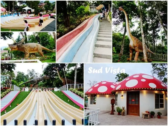 苗栗南庄親子景點 ▶ 蘇維拉莊園 Sud Vista ▶ 會動的大恐龍、芭娜娜溜滑梯、夢幻蘑菇屋、森林溜滑梯、精靈樹屋 山林裡的夢幻秘境！