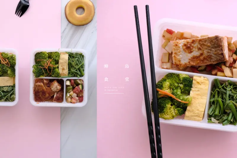 蜂鳥食堂，訂下你午食餐桌上的豐富景色，減油減鹽多蔬菜。外送便當/台北午餐/大安區美食【男子的日常生活】