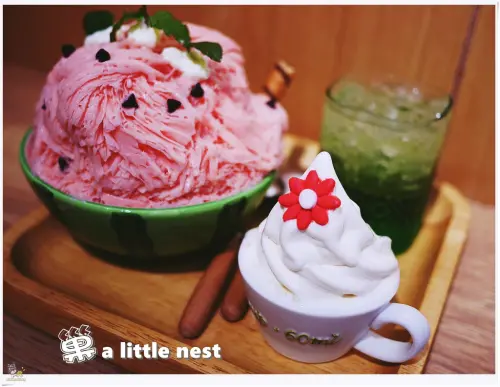 ◊ 在充滿童趣風的小店裡品嚐 創意冰品可愛西瓜牛奶雪花冰 ➩ 巢a little nest 府中商圈 後站 板橋