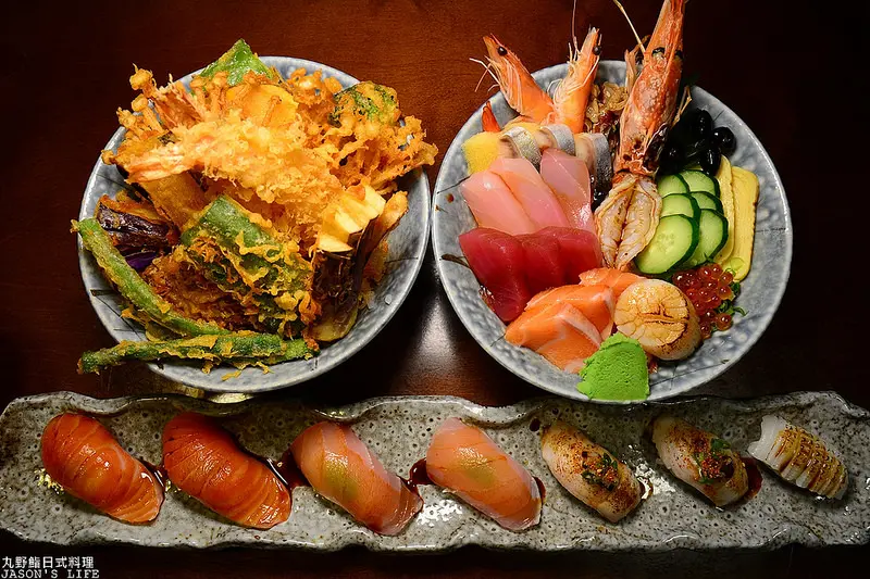 【台中│美食】日式料理推薦，季節限定龍蝦餐，滿滿近十種食材生魚片丼飯，天婦羅丼飯份量多。丸野鮨日式料理
