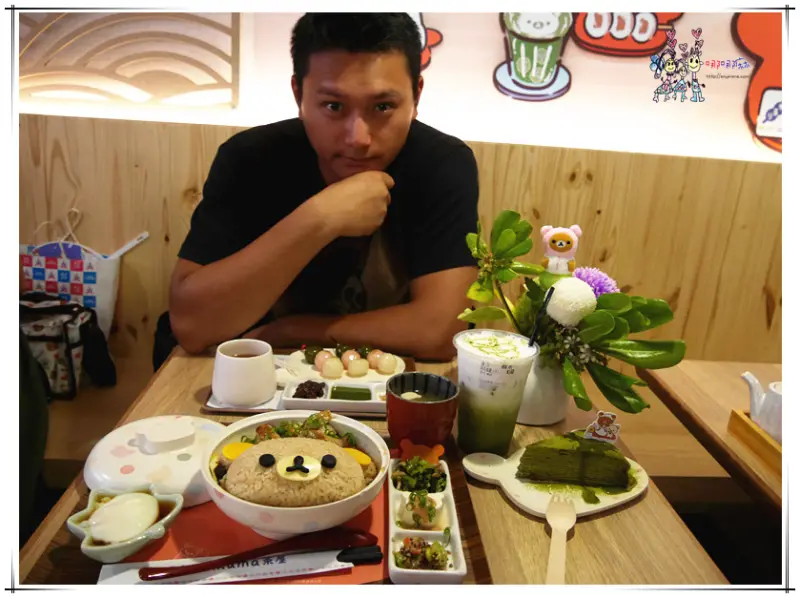 【台北美食】Rilakkuma Cha-Ya拉拉熊茶屋~和拉拉熊一起喝抹茶吃糰子。還有可愛的拉拉熊蓋飯