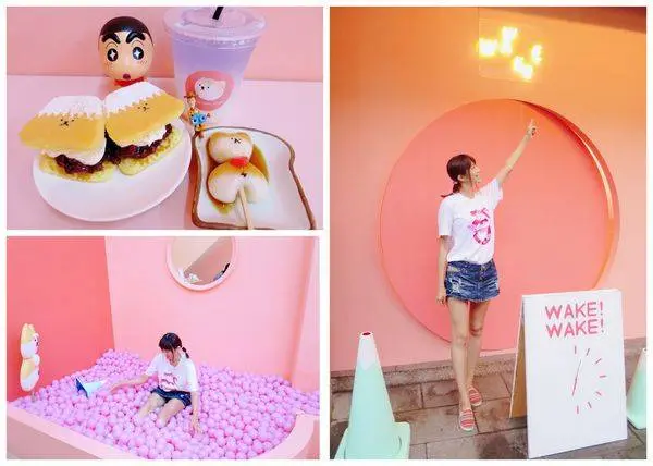 【桃園下午茶】WakeWake 醒醒工作室，粉紅色球池、富士山山頂平台超好拍，柴犬醬油糰子造型超萌！