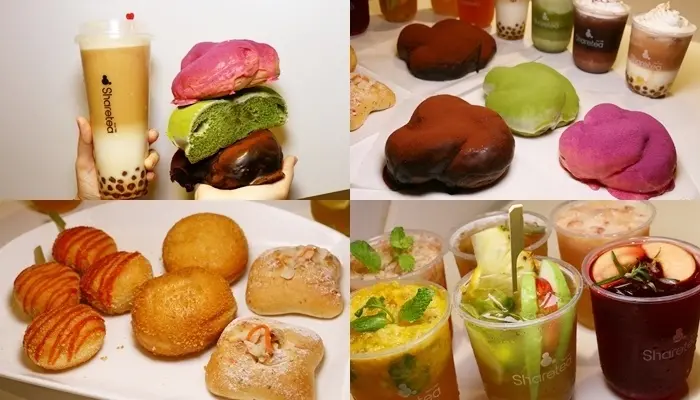 『Sharetea全球旗艦總店/Share le Pain 微酵烘焙』台北東區網美飲料店/台灣小吃麵包(行天宮祈福冬粉、油飯、麻辣臭豆腐)/三色髒髒包/完整飲料菜單價位(捷運忠孝敦化站)