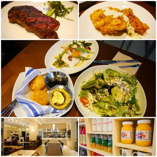 【台北美食】Buttermilk 摩登美式餐廳。美國阿嬤秘方炸雞 薄脆鮮嫩 讓人吮指回味。挑高全景落地窗 打造輕鬆用餐氛圍。台北中山意舍酒店 amba Hotels。中山捷運站