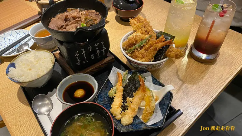 [台北 信義][台北天婦羅丼飯]【金子半之助 新光三越A8店】各店不同的新菜單，雙主餐「天婦羅與壽喜燒定食」CP值超高