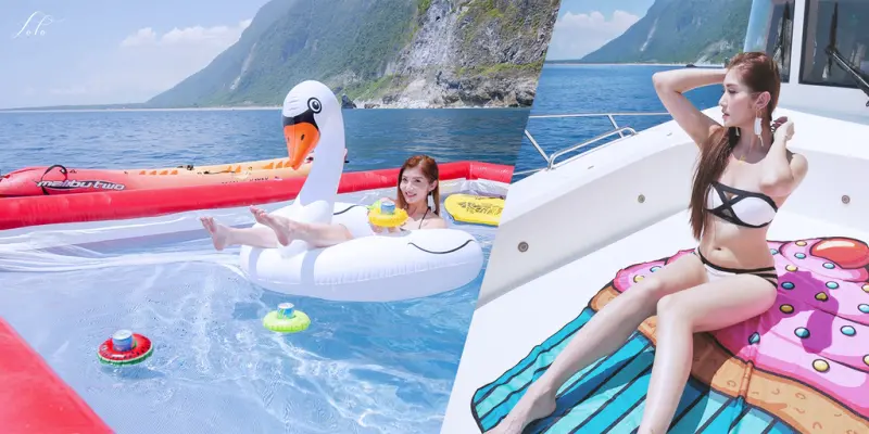 【旅遊】出海囉~BIG MOUTH造型泳圈必備，鯨彩悠活海洋俱樂部；遊艇出海太平洋玩透透~/花蓮/清水斷崖/