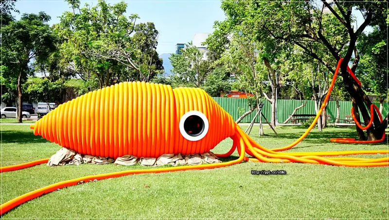 【美崙公園】2017臺北地景公共藝術計畫～親子同遊好去處，以「說一條河的故事」為主題，IG熱門打卡景點，超大烏賊／甜甜圈／棒棒糖／糖菓(8/12~10/15止)