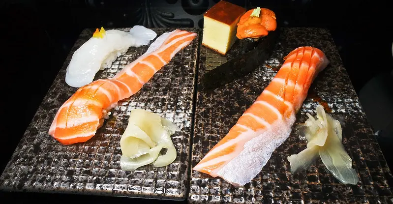 台北 六張犁 神樂坂割烹,壽司與烤蝦都很棒!!