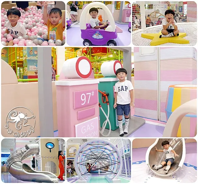 新北親子室內景點 中和環球【建築樂園】全新樣貌打造出色彩繽紛的夢幻樂園，金屬溜滑梯與琉璃雙色溜滑梯來囉！爬網、球池、砲台、樂球塔！還有水動力科技與道路體驗，夢沙池使用奈米防瓷沙，安全防護更全面！