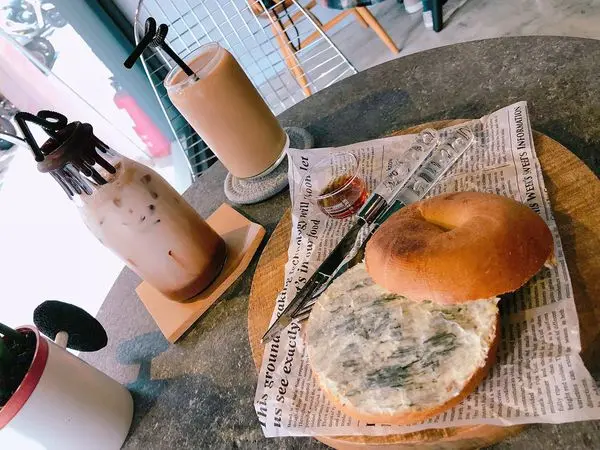 捷運松江南京站✿時差 Jetlag✿大理石奶油起司貝果~ 太優雅!! 視覺與味覺的享受~~~ 還有垂涎欲滴巧克力牛奶!!