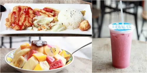 台南美食-芯芯要去【夏之林餐飲】~CP值爆表厚切豬排飯,老闆大氣再送你一杯綜合果汁