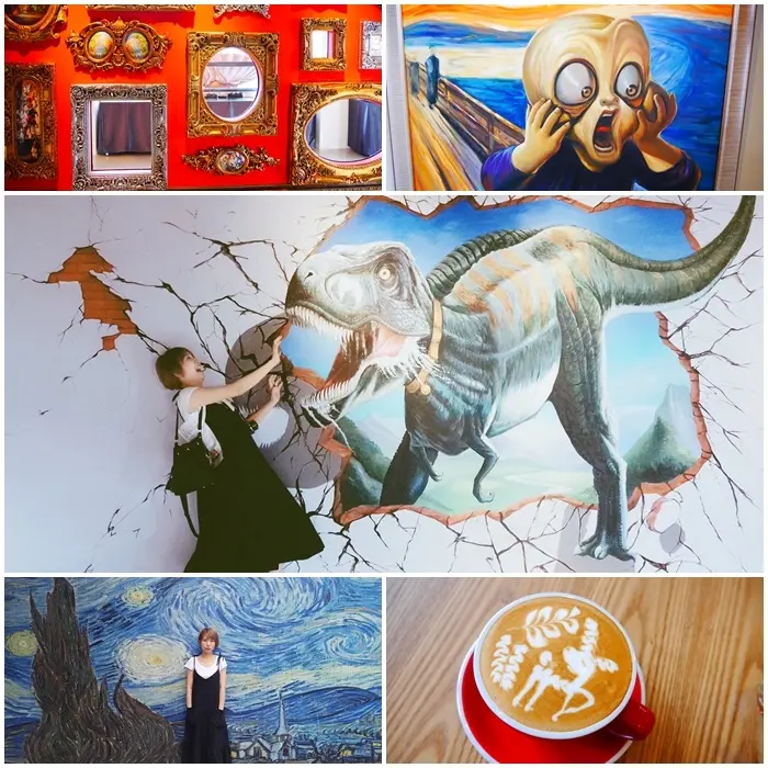 【宜蘭景點】畫框博物館。亞洲唯一畫作美拍博物館。賞畫、玩畫 有趣又好玩。到啡style找拉花之神冠軍喝拿鐵 體驗拉花藝術。親子景點