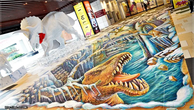 【台北景點】CITYLINK南港－DINO LINK 恐龍玩樂地，3D立體噴畫，彷彿來到了侏儸紀公園，大型恐龍地景藝術再次登台(2017/12/08-2018/02/28止)
