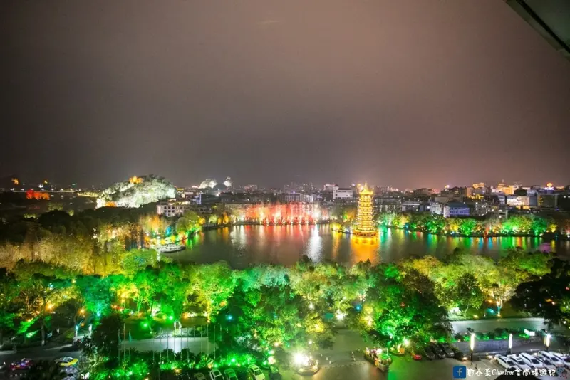 【中國大陸‧廣西桂林】象鼻山／日月雙塔文化公園／灕江大瀑布飯店／桂林粥城－桂林城徽＆世界第一銅塔，賞山賞塔賞夜景！(合作)