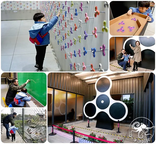 陀陀螺TOTOLO【世界第一間/指尖陀螺主題館】宜蘭景點 ▋整片陀螺牆、積木牆，巨人陀螺秀整點演出。還有陀螺體驗區、闖關區，等你挑戰！