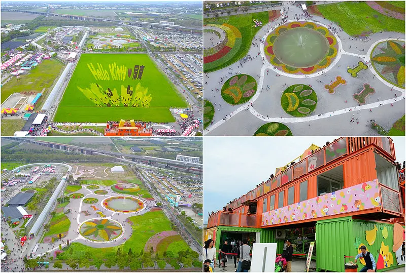 【屏東長治｜景點】02/03~03/04kitty彩繪稻田超吸晴，狗年造型迎春花海，超可愛。2018屏東熱帶農業博覽會