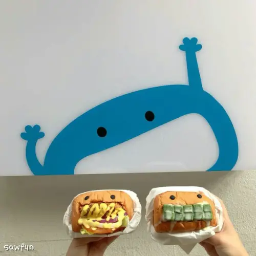 遇fun胃_helloburger ||台中西屯區||逢甲夜市||跟著可愛牙齒漢堡一起過小週末♡有甜有鹹一人一個剛剛好