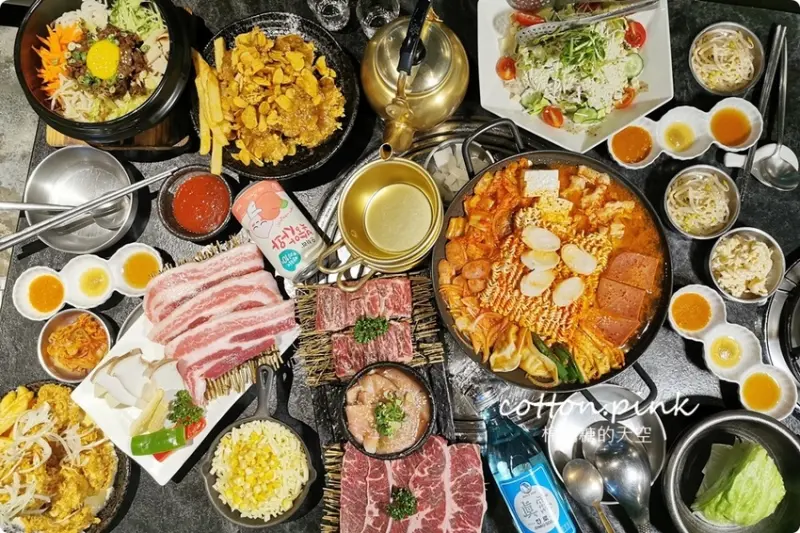 台中中科排隊燒肉店樓上也有好料韓式燒肉！拉拉廚房燒肉套餐搭配部隊鍋、石鍋拌飯超彭派！ - 棉花糖的天空