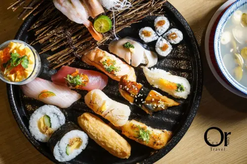 台北平價壽司推薦 | 日本空運直送生魚片握壽司，旋轉壽司老品牌，秋冬藍鑽蟹鍋上市-海壽司微風松高店 - 歐奇羅賓的攝影漫步
