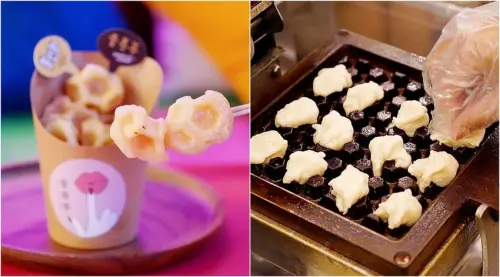 藏在冰店裡超熱賣的韓國小Ｑ餅，三種口味現點現烤賣完為止！