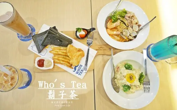 ❚食❚新北。長庚醫院站→【Whos Tea鬍子茶】複合式餐飲夢幻漸層的沁藍泡泡/網美最愛的玫瑰花牆/林口長庚店