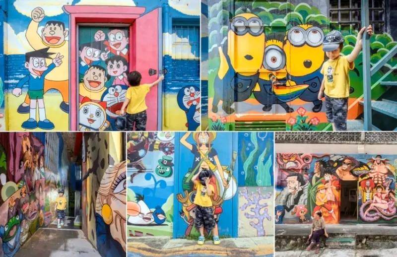 苗栗獅潭一日遊行程推薦，獅潭老街漫遊，神祕小徑宮崎駿動畫彩繪牆拍照打卡。