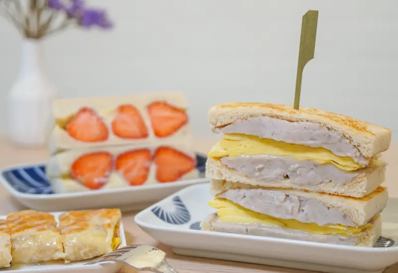 [高雄]早堂。手作早餐-芋泥控不可錯過的芋泥爆餡三明治!用心手作早餐 - 美食好芃友