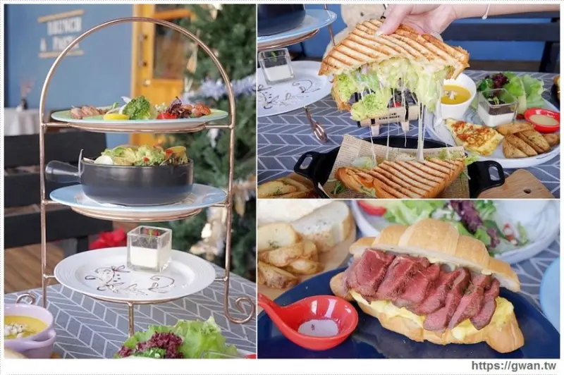 早餐就能吃到巨無霸牛排可頌，平日不限時，點紅茶還可無限續杯！！