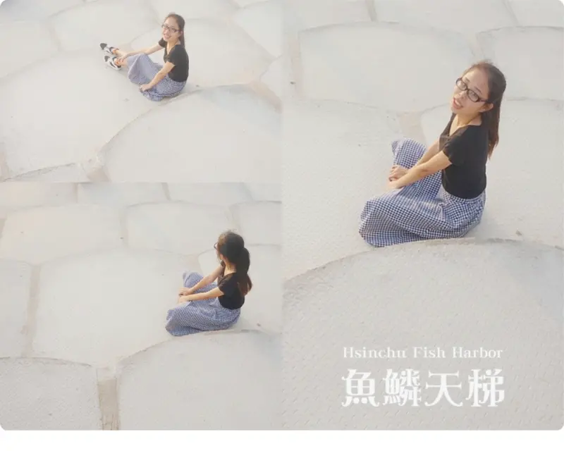 //新竹景點//魚鱗天梯。南寮漁港。南寮版豆腐岩。IG打卡熱點。隱藏岸邊的雪白消波塊，欣賞夕陽的好去處