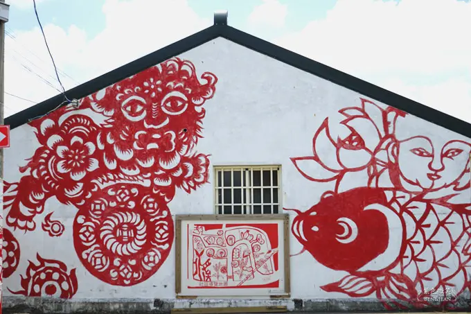 北溪剪紙彩繪藝術村▋雲林虎尾~十二生肖、年節節慶圖案躍然牆上，天天都有過年氣氛