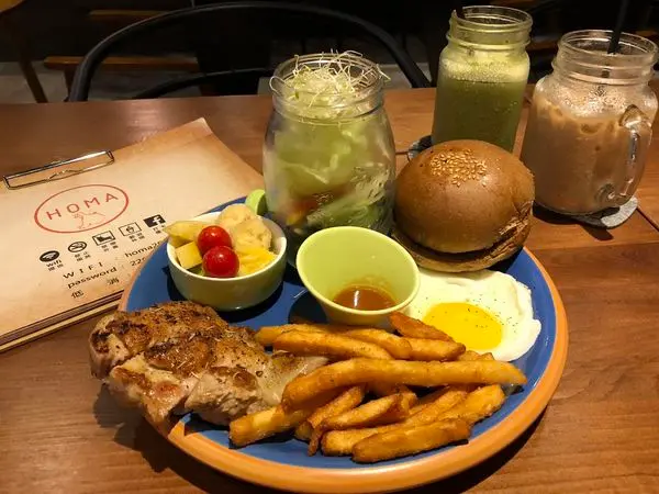 [土城]高CP值Homa咖啡·早午餐/DIY自助式餐點/咖啡店般悠閒氣氛。免費wifi。打卡優惠送飲料或小點