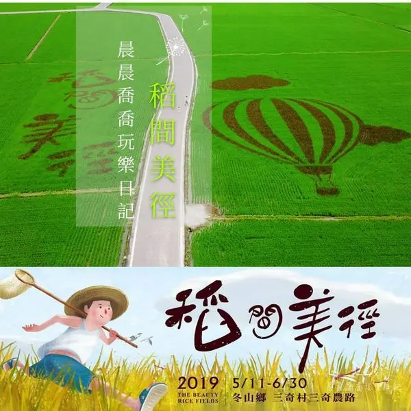 宜蘭冬山景點【2019宜蘭伯朗大道/三奇稻間美徑】絕美翠綠金黃稻浪景色，還有熱氣球嘉年華好好玩！