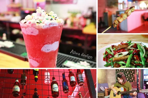 【新竹美食週記】聚品窩Cafe & Bar，日式串燒、台式熱炒、特調酒品，音樂空間，體驗愜意的小酒館風情。文青美少女彈吉他唱歌給你聽