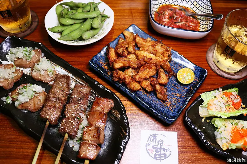 台北中山居酒屋『酒侍串說』限量生牛肉/巨無霸干貝漢堡/厚切牛舌/梅酒清酒生啤/約會聚餐/菜單MENU價位(捷運中山站)