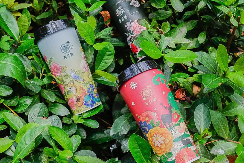 春芳號X魔王 台北大安區 華麗古典花花杯 IG熱門打卡照 台灣連鎖飲料店 冬瓜檸檬珍珠我最愛 捷運科技大樓站 內文有店家資訊