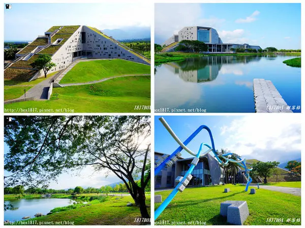 【台東市】國立臺東大學圖書資訊館。世界8大特色圖書館之首。鏡心湖畔。倒影如畫