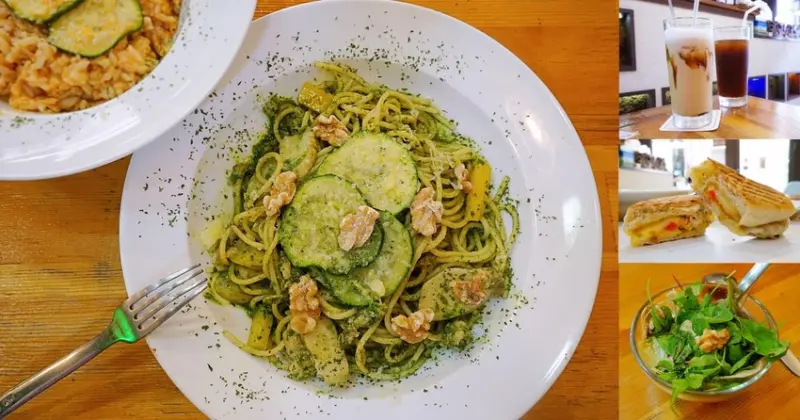 麥意斯咖啡蔬食|台中西屯充滿異國風采的平價素食咖啡餐廳，嚴選新鮮食材和自家烘培咖啡，餐點口感豐富，咖啡香甜滑順很值得一試！ - 艾薇覓食趣