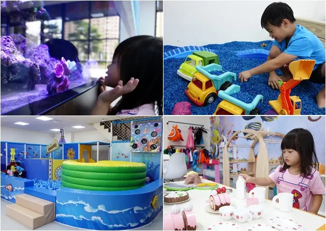 《新北林口》童遊水族館～以海中生物規劃的親子館，球池滑梯噴球機、海洋琉璃玩砂區、高級木質遊具，長六公尺的真實海水缸超吸睛！
