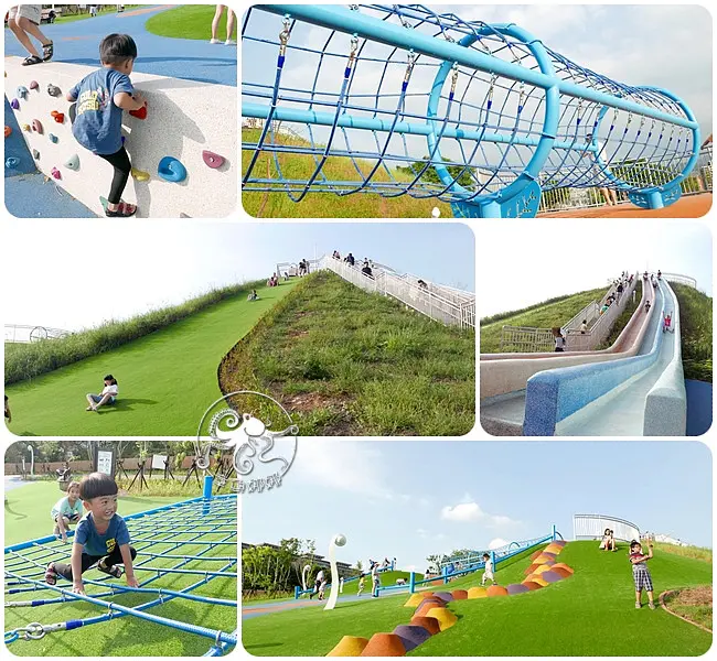 新登場！新北市特色公園【員山公園】隧道攀爬網、35米磨石子溜滑梯、滑輪繩索、地景沙坑、共融、旋轉盤，超多遊具一次玩透透！