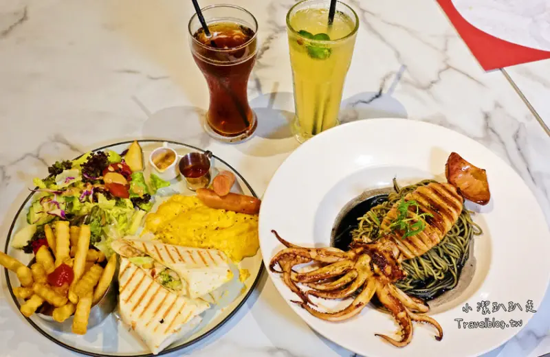 彰化員林美食》Milano米蘭街義式小館。早午餐開賣啦！現點現手做義大利麵、披薩專賣餐廳，推薦！墨西哥創意烙烙餅燻雞、舒芙蕾鬆餅、醬燒鮮魷義大利麵 - 小潔趴趴走旅遊札記