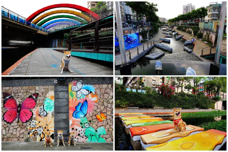 【遊。新莊】中港大排彩繪河廊親水公園〜台版清溪川！藝術彩繪打造浪漫水岸公園，散步看夕陽的好地方